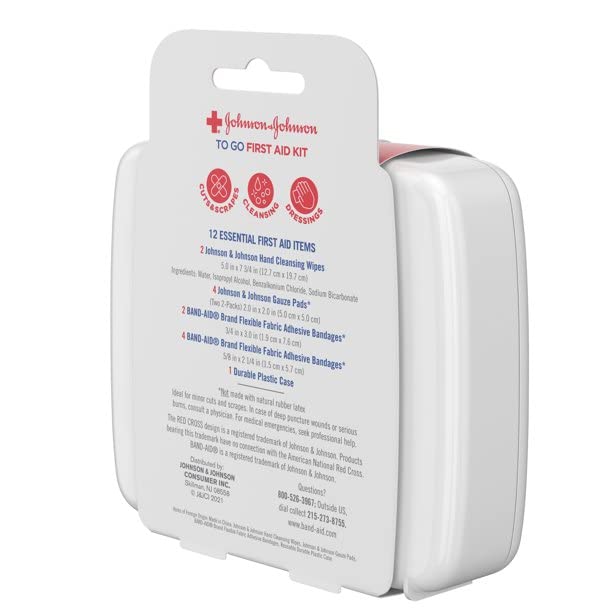 Johnson & Johnson First Aid To Go Kit (Set of 12 Piece ) Band Aid