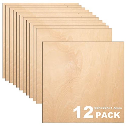 AIKS Basswood Sheets 8.8 x 8.8 x 1/16 Inch Unfinished Balsa Wood Sheets for Cricut Maker, Laser Cutting, Wood Burning, Architectural Models,