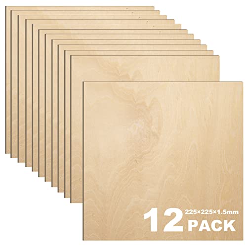 AIKS Basswood Sheets 8.8 x 8.8 x 1/16 Inch Unfinished Balsa Wood Sheets for Cricut Maker, Laser Cutting, Wood Burning, Architectural Models,