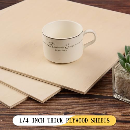  3 Pack 12 x 12 x 1/4 Inch-6mm Thick Basswood Sheets for Crafts  Unfinished Plywood Sheets Boards Square Crafts Wood Sheets for DIY Laser  Projects, Wood Burning, Engraving, Staining, Architectural Model