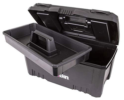 ArtBin 6918AB Twin Top 17 inch Supply Box, Portable Art & Craft Supply Organizer with Handle, [1] Plastic Storage Case, Black