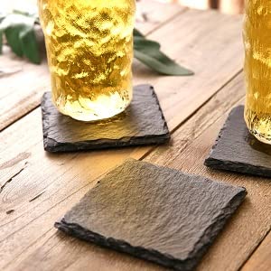 40 Slate Drink Coaster Engraving Blanks - Square Shapes for Versatile Use,Natural and Rustic Look Cakocaco