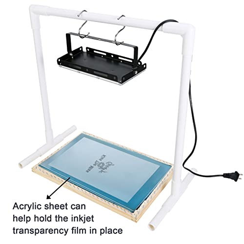 Caydo 32 Pieces Screen Printing Kit Includes UV LED Exposure Screen Printing Light, 3 Sizes Silk Screen Printing Frame, Acrylic Sheet, Inkjet Clear