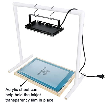 Caydo 32 Pieces Screen Printing Kit Includes UV LED Exposure Screen Printing Light, 3 Sizes Silk Screen Printing Frame, Acrylic Sheet, Inkjet Clear