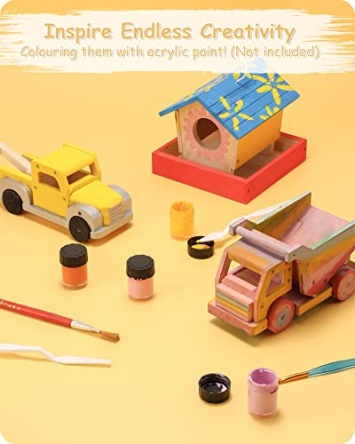 SainSmart Jr. Woodworking Building Kit, 3-in-1 Kids STEM Projects Set, DIY Wood Crafts Assembly Toys with Different Combinations for Boys and Girls SainSmart Jr.