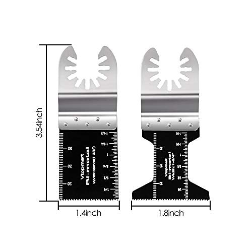 Vtopmart 20 Metal Wood Oscillating Multitool Quick Release Saw Blades Compatible with Fein Multimaster Porter Cable Black & Decker Bosch Craftsman - WoodArtSupply