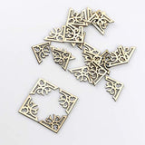 Exceart 100pcs Unfinished Wood Slices Wooden Book Corner Protectors DIY Craft Wood Embellishments for Scrapbooking Album Menu Home Wedding Decoration EXCEART