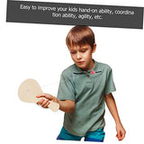 Cabilock 10pcs White Billet Wooden Racket Wooden Jigsaw Puzzles for Kids Kid Tennis Racket Kids Beach Toys Pickleball Paddle Classic Paddleball Game Cabilock