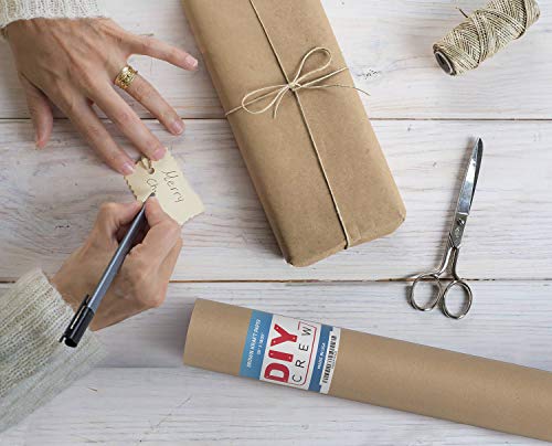 DIY Recycled Material Kraft Paper Roll - Ideal for Shipping - Wrapping and Crafts - Postal Wrapping Paper - Craft Wrapping Paper Roll - Craft DIY CREW