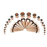 CABBE KALLO 36 pcs Ear Stretching Kit Gauges Tapers Surgical Stainless Steel &14G-00G Tunnels Gauges Set Expanders for Women Men Body Piercing CABBE KALLO