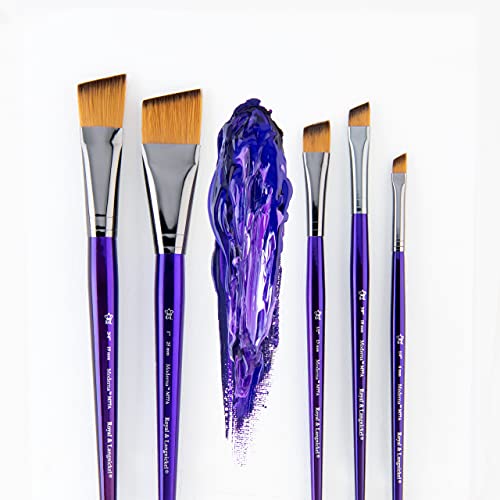 Royal & Langnickel Moderna Angular Brush Set for All Painting Mediums, 5pc - WoodArtSupply