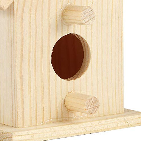 Wooden Bird House 3Pcs Innovative Outdoor Wooden Bird House Nesting Cage Ornament Hanging Birdhouse for Outside Garden Decoration Bird Nesting Box Fdit