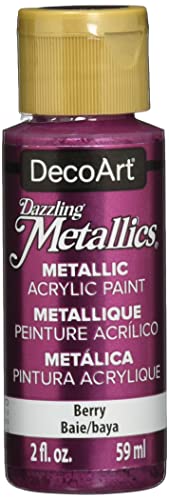 DecoArt Dazzling Metallics Paint, 2-Ounce, Berry - WoodArtSupply