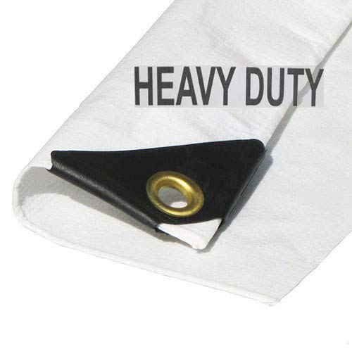 12'X20' Extra Heavy Duty 12 mil White Tarp 3 Ply Coated Reinforced Canopy 6 oz 3 Layer DAY STAR SHADES