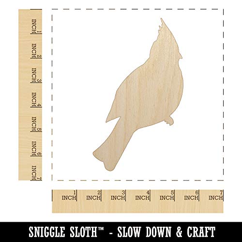 Cardinal Bird Solid Unfinished Wood Shape Piece Cutout for DIY Craft Projects - 1/4 Inch Thick - 6.25 Inch Size Sniggle Sloth