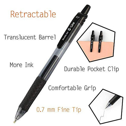 Shuttle Art Black Gel Pens, 36 Pack(18 Gel Pens with 18 Refills) Retractable Medium Point Rollerball Gel Ink Pens Smooth Writing with Comfortable - WoodArtSupply