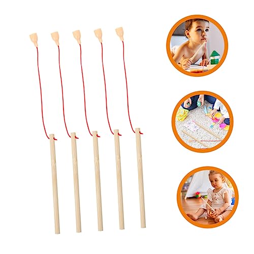 Operitacx 5pcs Kids Fishing Rod Fishing Toys Wood Toys Kids Fishing Pole Toys for Kids Children's Toys Kid Toys Child Fishing Pole Kindergarten Operitacx