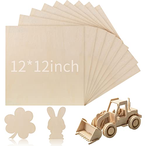 24 Pcs 1/8 Inch Balsa Wood Sheets for Crafts 3 mm Thick Craft Wood Unfinished Plywood Thin Wood Sheets for Drawing Painting Engraving Laser Cutting