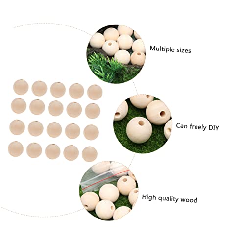 Gogogmee 50pcs Log Dispersion Beads Round Wood Spacer Beads Unfinished Spacer Beads Jewelry Making Rustic Garland Wood Loose Spacer Round Spacer Gogogmee