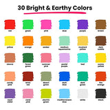 Chalkola Fun Colors Bundle - 30 Markers 6mm + 6 White Variety Chalkola