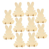 Holibanna 10pcs Handmade Rabbit Material Farmhouse Easter Egg Table Signs Unfinished Bunny Decor Easter Table Decor Tray Decor Unfinished Bunny Table Holibanna