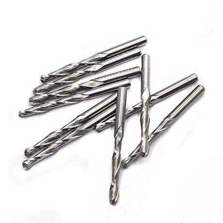 OSCARBIDE 1/8" Shank Ball Nose Carbide End Mills 2 Flutes CNC Spiral Router Bits Milling Cutter for Engraving Milling 3D sculpturing Roughing Acrylic OSCARBIDE