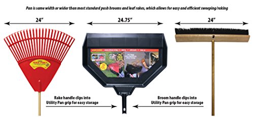 Emsco Group 7583-1AZ Enormous Yard & Garage Dust Pan – 24-Inch Mouth – Lightweight, Durable – Clip-On Features, Black Emsco Group