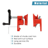 FLKQC 3/4" Wood Gluing Pipe Clamp Set with Unique Foot Design Red Heavy Duty Bar Clamps Cast Iron Quick Release Pipe Clamp Tools for Woodworking (8) FLKQC
