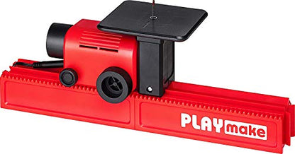 PLAYmake 4 in 1 Child-Safe Wood Workshop | World’s Only Kid-Friendly Working Jigsaw | Cuts Through Soft Wood with No Risk of Injury | Secure Base to - WoodArtSupply