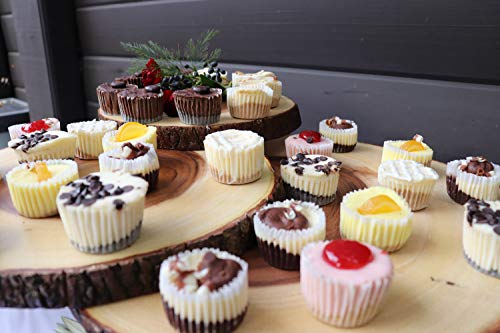 Lipper International Acacia Wood Slab Serving Board With Bark for Cheese, Crackers, and Hors D'oeuvres, Set of 3, Assorted Sizes Lipper International