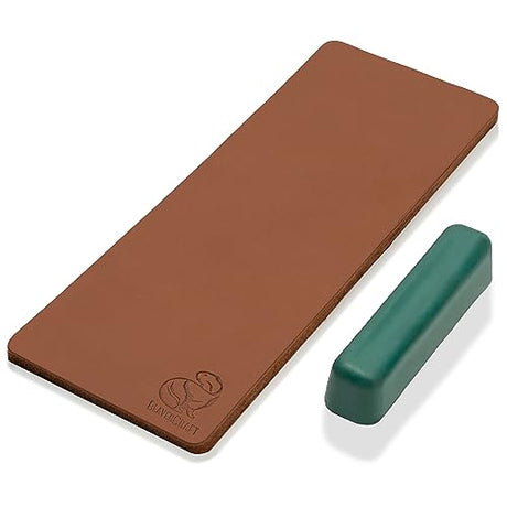 BeaverCraft Stropping Leather Strop for Knife Sharpening Strop LS2P1 - Knife Stropping Kit 3 x 8 IN - Knives Sharpener with Honing Strop Polishing BeaverCraft