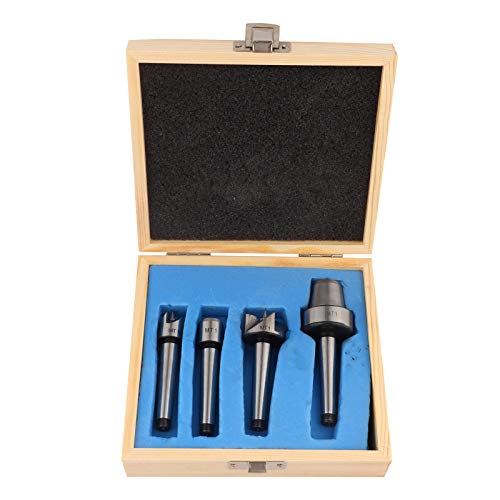 4pcs MT1 Wood Lathe Live Center Drive Spur Cup Woodworking Turning Tools with Wooden Box(MT1)