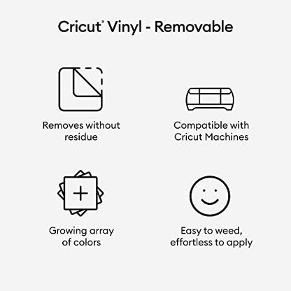 Cricut Premium Vinyl Removable for All Cricut Cutting Machines, No Residue Vinyl for DIY Crafts, Wall Decals, Stickers, In-House Decor and More,