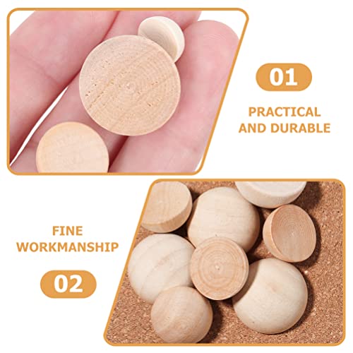 Operitacx 150pcs Half Round Wooden Ball Wood Mini Hemisphere Balls Unfinished Wood Beads Macrame Beads Mini Wood Split Wood Beads Wooden Jewelry Mini Operitacx