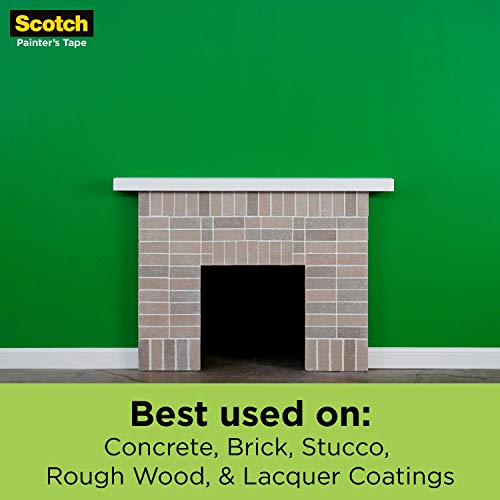Scotch Painter's Tape Rough Surface Extra Strength Painter's Tape, Green, Tape Protects Surfaces and Removes Easily, Rough Surface Painting Tape for Scotch
