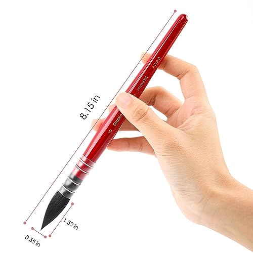 Grabie Professional Watercolor Paint Brushes, Mop Paintbrushes, 9 Pcs, Synthetic Squirrel Hair, Art Supplies for Painting, Great Watercolor Set for Grabie