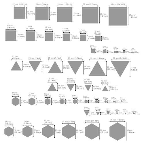 Aleks Melnyk #207 Metal Triangle Template, Square Stencil, Triangle Master, Art Hexagon Tool, Isometric Drawing Template, Lapidary, Cabochons, - WoodArtSupply