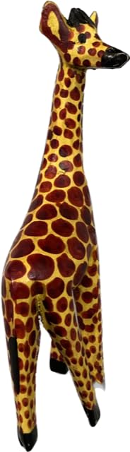 Shophaven 8" African Giraffe Wood Statue, Giraffe Wooden Art, Hand Carved Wood Decor, Giraffe Sculpture, Handmade African Art, Africa Wood Carvings,