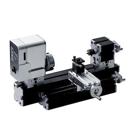 ZR® Electroplated All-metal Mini Miniature Didactical Metal Lathe 50mm Center 36W 20000RPM for Processing Aluminum,Wood, Plastic Materials (Heighten ZR