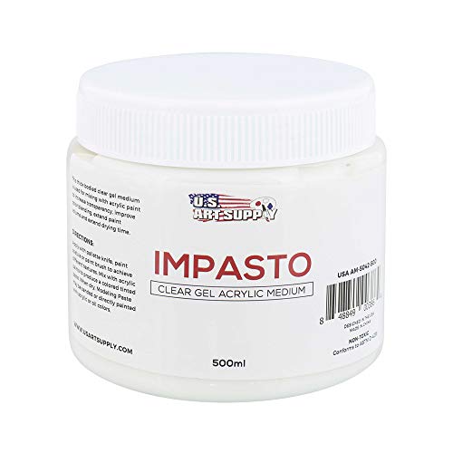 U.S. Art Supply Impasto Clear Gel Acrylic Medium, 500ml Tub - WoodArtSupply