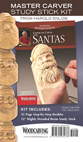 Santas Study Stick Kit (Learn to Carve Faces with Harold Enlow): Learn to Carve Santas Booklet & Santa Study Stick (Fox Chapel Publishing) Design Originals