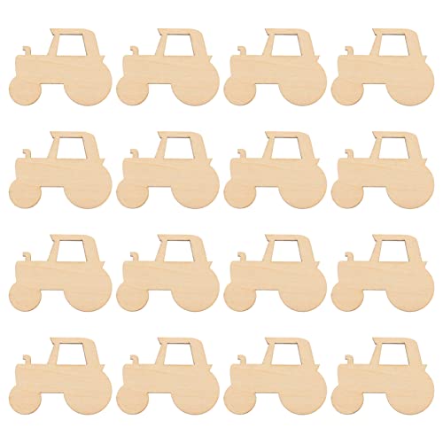 MAGICLULU Car Decor 20pcs Wood Car Unfinished Wood Cutouts unpainted Wooden Slices DIY Unfinished car Cutouts Cutouts Tractor Shaped Wall Hanging MAGICLULU
