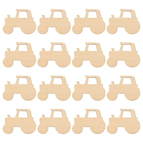 MAGICLULU Car Decor 20pcs Wood Car Unfinished Wood Cutouts unpainted Wooden Slices DIY Unfinished car Cutouts Cutouts Tractor Shaped Wall Hanging MAGICLULU