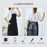 Aprons for Women Men with Pockets Cute Baking BBQ Artist Grilling Cooking Stylist Cosmetology Work Water Drop Resistant Cross Back Adjustable Canvas AMOKAH