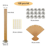 Upgraded Thick Wooden Candle Wicks 5.1 X 0.5 Inch Natural Candle Wood Wicks with Stand Candle Cores for DIY Candle Making Craft Smokeless Wood Wicks Phinicco