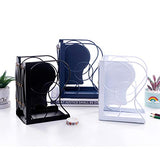 JIARI Adjustable Bookends Metal Book Ends Holder Shelf Heavy Duty Nonskid Bookend for Heavy Book (Round Black) JIARI