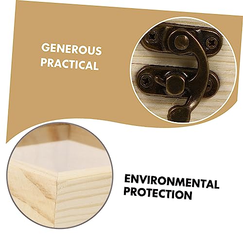 Yardenfun 1pc Wooden Box with Glass Lid Glass Jewelry Keepsake Jewelry Container Earring Display Holder Unfinished Wooden Chest Wedding Decorations Yardenfun