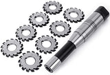 DP16 PA14-1/2 Involute Gear Cutter - Bore22 O.D.55 No.1-8 Gear Cutters with 22mm R8 Shank Milling Arbor Gear Mill Cutter Holder - Lathe CNC Cutting IWONGO