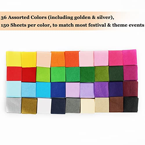 5400 Pcs 1 Inch Tissue Paper Squares, 36 Assorted Colored Tissue Paper –  WoodArtSupply