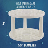 U.S. Art Supply Plastic Artist Round 50 Hole Paint Brush Holder and Organizer - Rack Holds Paintbrushes, Makeup Cosmetic Brushes, Pencils, Pens, US Art Supply